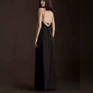 BHLDN Remy Cowl-Neck Faux-Wrap Satin Gown